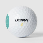 Blauwgroen wit monogram Initiaal Gepersonaliseerd Golfballen (Logo)