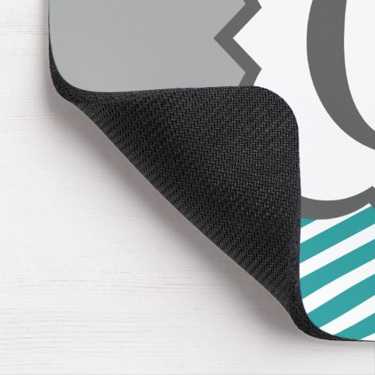 Blauwgroen wit monogram Letter C Chevron Muismat (Hoek)