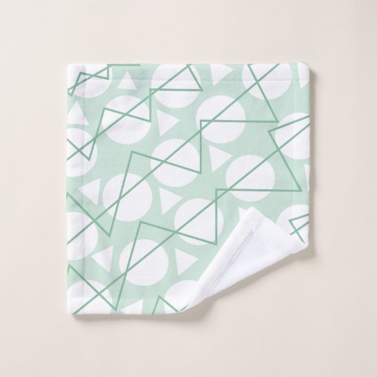 Blauwgroen wit patroon met gebluste troep bad handdoek (Wasdoekje)