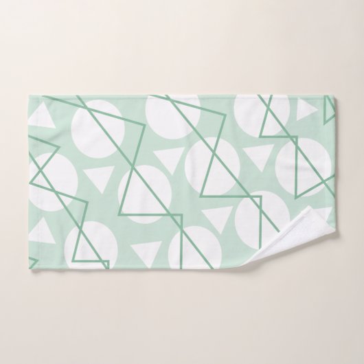 Blauwgroen wit patroon met gebluste troep bad handdoek (Handdoek)