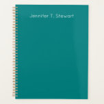 Blauwgroen & Wit Professioneel Elegant Eenvoudig Planner<br><div class="desc">Vertegenwoordig jezelf met dit moderne,  elegante design. Deze sjabloon kan worden aangepast aan alle professionele beroepen.</div>