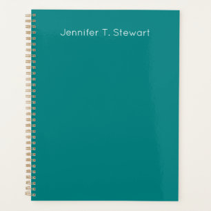 Blauwgroen & Wit Professioneel Elegant Eenvoudig Planner