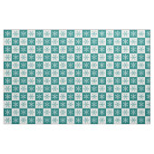 Blauwgroen wit Snowflake, gebarsten patroon Stof (Fat Quarter)