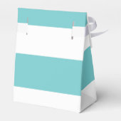 Blauwgroen wit strepenpatroon, uw monogram bedankdoosjes (Achterkant)