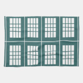 Blauwgroen wit Stripes patroon Theedoek (Horizontaal)