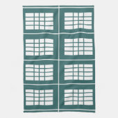 Blauwgroen wit Stripes patroon Theedoek (Verticaal)