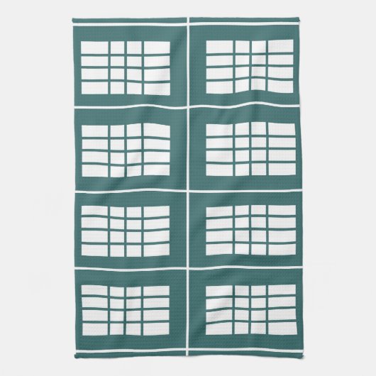 Blauwgroen wit Stripes patroon Theedoek (Verticaal)