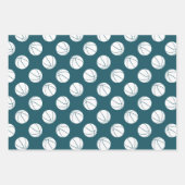 blauwgroen wit team kleuren basketbal gefeliciteer inpakpapier vel (Voorkant 2)