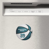 blauwgroen wit team kleuren basketbal sportgeschen magneet (Insitu (Vaatwasser))