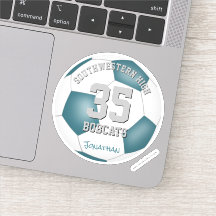 Blauwgroen wit team kleuren kinder voetbalwedstrij