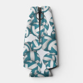 Blauwgroen wit volleyballen patroon gepersonalisee flesjeskoeler (Achterkant)