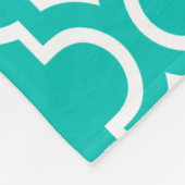 Blauwgroen Wit Zwart LG Marokkaans #6 LG Chevron 1 Fleece Deken (Hoek)