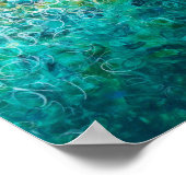 Blauwgroen, witte, Abstracte ombre die 8 x 10 afdr Poster (Hoek)