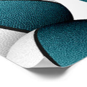 blauwgroen witte basketballen verjaardagsfeestje w poster (Hoek)