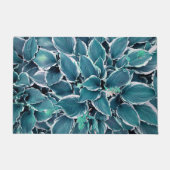 Blauwgroen & witte bladeren deurmat (Voorkant)