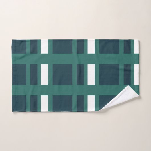 Blauwgroen-witte blauwmatige spelcontrole bad handdoek (Handdoek)