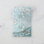 Blauwgroen witte bloemenbedankkaart bedankkaart (Binnen)