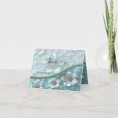 Blauwgroen witte bloemenbedankkaart bedankkaart