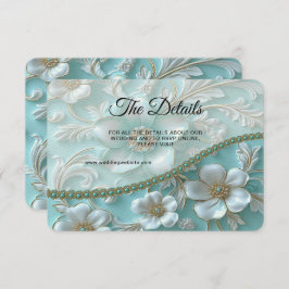 Blauwgroen witte bloemendetailbehuizing Kaart