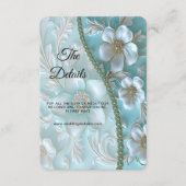 Blauwgroen witte bloemendetailbehuizing Kaart (Voorkant)