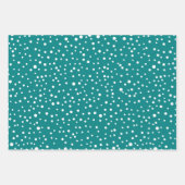 Blauwgroen witte bomen sneeuwvlokken en wensen Ker Inpakpapier Vel (Voorkant 3)