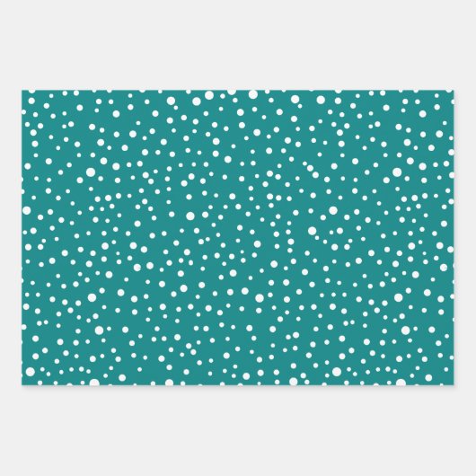 Blauwgroen witte bomen sneeuwvlokken en wensen Ker Inpakpapier Vel (Voorkant 3)