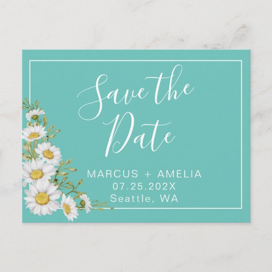 Blauwgroen & Witte Dagen sparen de Code van de Dat Aankondigingskaart (Voorkant)
