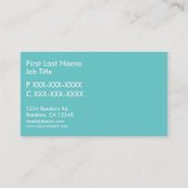 Blauwgroen witte eenvoudige vliegtuig aangepaste v visitekaartje (Achterkant)