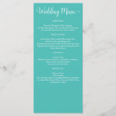Blauwgroen witte elegante bruiloft menu (Voorkant)