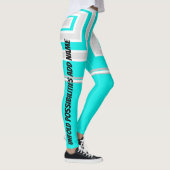 Blauwgroen, witte en grijze leggings (Rechts)
