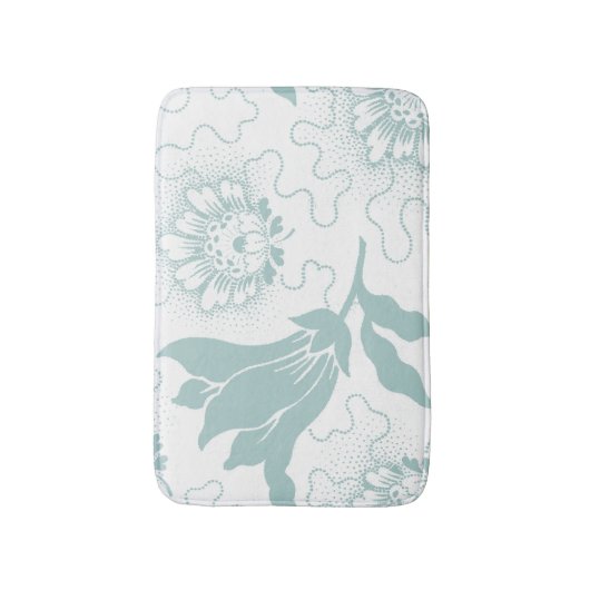 Blauwgroen, witte  flatpanel badmat (Voorkant Verticaal)