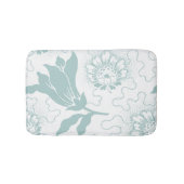 Blauwgroen, witte  flatpanel badmat (Voorkant)