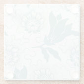 Blauwgroen, witte flatpanel glazen onderzetter (Achterkant)