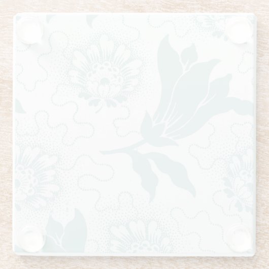 Blauwgroen, witte  flatpanel glazen onderzetter (Achterkant)