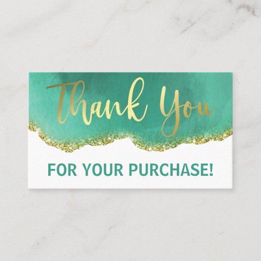 Blauwgroen witte gouden Agate Hartelijk dank Visitekaartje (Voorkant)