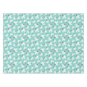 Blauwgroen witte kerst met witte bloem met rode ke tafelkleed (Voorkant (Horizontaal))