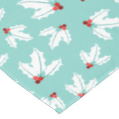 Blauwgroen witte kerst met witte bloem met rode ke tafelkleed (Gekanteld)