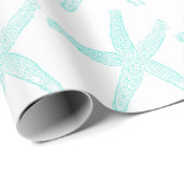 Blauwgroen witte kerstcadeaubonen met staarten cadeaupapier (Rol Hoek)