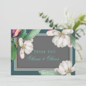 Blauwgroen witte Magnolia Zuigerbloem Hartelijk da Kaart (Staand voorkant)