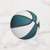 blauwgroen witte meisjes basketbal verjaardagsfees confetti (Kleine voorkant)