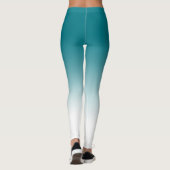 Blauwgroen witte ombre-Leggings Leggings (Achterkant)