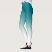 Blauwgroen witte ombre-Leggings Leggings (Links)