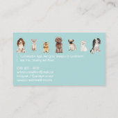 Blauwgroen Witte riet Dog Groomer Visitekaartje (Achterkant)