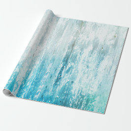 Blauwgroen witte roestvrijbuiter van hout cadeaupapier