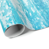 Blauwgroen witte roestvrijbuiter van hout cadeaupapier (Rol Hoek)