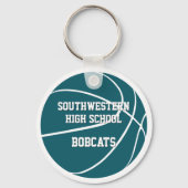 blauwgroen witte sport team partij gunsten basketb sleutelhanger (Achterkant)