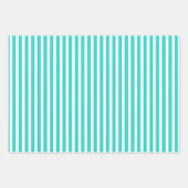 Blauwgroen witte strepen controleren het diamantge inpakpapier vel (Voorkant 2)