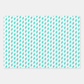 Blauwgroen witte strepen controleren het diamantge inpakpapier vel (Voorkant)