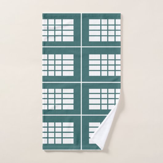 Blauwgroen witte strepen Patroon Elegant Modern Bad Handdoek (Handdoek)