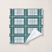 Blauwgroen witte strepen Patroon Elegant Modern Bad Handdoek (Wasdoekje)